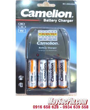 Camelion BC-0904SM _Bộ sạc pin BC-0904SM kèm 4 pin sạc Camelon NH-AA2700BP2 (AA2700mAh 1.2v)